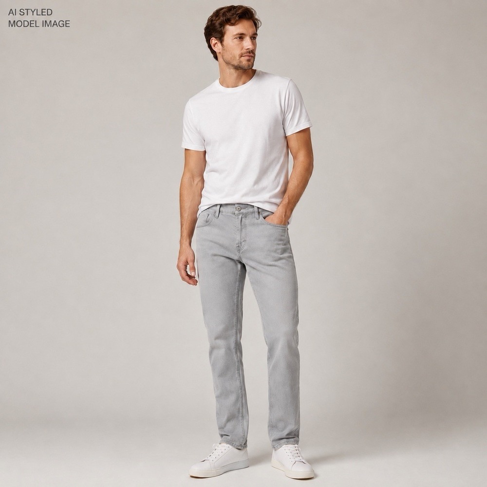 PAIGE Federal Jeans Men's 32 Arctic Sea Gray Transcend Slim Straight Minimalist